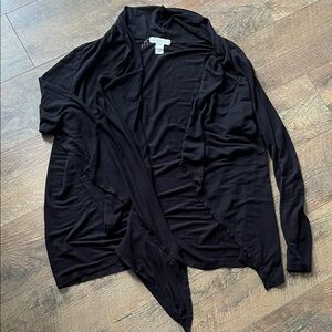 Forever 21 Black Open-Front Draped Cardigan